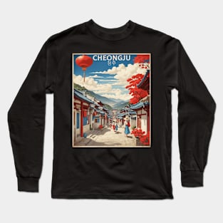 Cheongju South Korea Travel Tourism Retro Vintage Long Sleeve T-Shirt